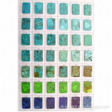 Compressed natural turquoise rough block, made of alloy